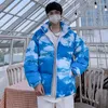 Veste en duvet Hip Hop pour hommes, Parka dégradé, Streetwear, surdimensionné, Harajuku, manteau rembourré en coton, vêtements d'extérieur chauds, hiver 2023