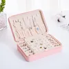 Opbergdozen PU Lederen sieradendoos draagbare vrouwen oorbellen ring Organisator reis ketting ketting case packag accessoires benodigdheden