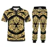 Men's Tracksuits IFPD Baroque Court Style Jacket And Jogger Pants Men's Set 3d Printed Crown Golden Flower Luxury Tracksuit Women's