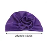 Ethnic Clothing Floral Turban Muslim Caps Turbantes Solid Headwear Folding Stretch Hat Head Wrap Plain Hijabs Women Female Hair Accessories