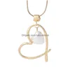 Pendant Necklaces Bridesmaid Gift 2022 Pendants Long Chain Heart Shape Pearl Necklace Bff Drop Delivery Jewelry Dhmo0
