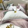Sängkläder sätter lapptäckande färgglada broderi Bee Crown Design Cotton Cushion Pudow Case Cover 1Pair Luxury Home Decorative Shames