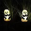 Lampada Panda Solare Resina Artigianato Pavimento Paesaggio Illuminazione Giardino Spina intelligente Ornamenti Rilevamento