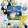 Décoration de fête ballons de football décorations d'anniversaire feuille Globos enfants garçon tasse numéro ballon ballon football fournitures de sport pour lui
