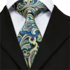 Bow Ties SN-1640 Fashion Paisley Mens Neckly Silk Male voor mannen Geel Jacquare geweven nek Tie zakdoek manchetknopen Set pak