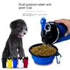 Dog Apparel Dual-purpose Portable Grain Storage Bucket Kettle Creative Folding Bowl Drinking Bottle Pet Products Set Type Item