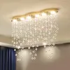 Hängslampor nordiska restaurang kristallljus modern led villa bar rektangulär lampa lyx hängande