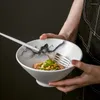 Tigelas tigelas de macarrão de cerâmica japonesa Salada de arroz de carne de carne criativa de carne retro pintada à mão CN (origem)
