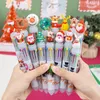 Gel Pens Cartoon Santa Claus Snowman Multi-color Press Kawaii Ballpoint Pen School Office Supplies For Children's Gifts