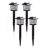 Décorations de Noël 4pcs Lampe de pelouse Set Plastique Noir Blanc / Lumière chaude Éclairage solaire