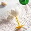 Occhiali da vino da 700 ml di vetro fiore di tulipano tazza colorata di pittura a mano champagne tazze da cocktail whisky bevande da bar