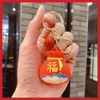 Keychains Cute Red Lucky Bag Key Chain Pvc Lanyard Chinese Traditionell Fortune Keychain Car Keyring Pendant Souvenir Gift Porte Clef