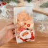 Present Wrap 25st Santa Claus god julplastgåvor väskor godis cookie bakning förpackning påse xmas år leveranser