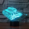 Настольные лампы танк спортивный автомобиль 3D для гостиной трактор