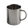 Mokken 1 stks draagbare roestvrijstalen mok cup zilver dubbele muur reistumbler koffie thee 220 ml 300 ml 400 ml