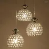 Lampes suspendues luminaires en cristal modernes restaurant cuisine salle à manger lampe suspendue fer chromé E27 220V pour la décoration de la maison MING
