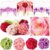 Decoratieve bloemen kransen 1 stks kunstmatige zijden bloem roze kussen ballen boeket middelpunt pomander feest bruiloft decoraties accessori