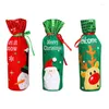 Juldekorationer Bottle Wine Cover Santa Claus Red Wrapper Holiday Clothes Dress Xmas Decoration Supplies