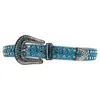 Belts Top Quality Rhinestones Belt Men Women Western Cowgirl Cowboy Luxury Strap Wide Buckle Crystal Studded Ceinture Femme JeanBelts Enek22