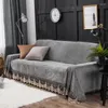 Capas de cadeira Capa de sofá de estilo europeu para sala de estar cinza de pelúcia mobiliário elástico sofá seccional Luxury Fabric Lace 40