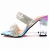 Pantoufles printemps été chaussures dame en plein air Sexy sandales confortables femme mode strass talon haut femmes Cx523