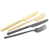 Dinnerware Sets Black Stainless Steel Set Knife Dessert Fork Tea Spoon Tableware Mirror Cutlery Kitchen Flatware Silverware