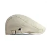 Beretten blanco katoenen platte cap casual gewoon cabbie baret hoed mannelijke eendbill vizier gatsbay vintage sboy visbureau klopschap