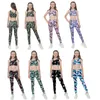 Clothing Sets Kids Girls Sport Suit Camouflage Workout Gymnastics Outfits Tank Crop Top With Pants Leggings Set For Yoga Ballet Dance