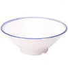 Bols Blue Edge Noodle House Bol spécial Commercial Anti-chute Mélamine Vaisselle Plastique Imitation Porcelaine Soupe