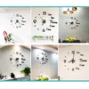 Relojes de pared DIY Reloj grande Etiqueta 3D Diseño moderno Decorativo para decoración del hogar GHS99