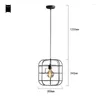 Hanglampen zwart ijzeren kooi licht snoer armatuur moderne retro vintage loft industriële bol hangende lamp luminaria woonkamer eetkamer