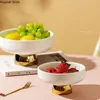 Plates Home Decoration 8 Inch Ceramic Fruit Tray White Round Tall Storage Modern Living Room Coffee Table Snack