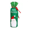Juldekorationer Bottle Wine Cover Santa Claus Red Wrapper Holiday Clothes Dress Xmas Decoration Supplies