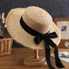 Wide Brim Hats Summer Sun Hat Bow Raffia Visor Beach Accessories Straw Women's Sea Vacation Leisure Sunscreen HatsWide Davi22