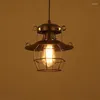 Hängslampor retro vintage smidesjärn industriell ljuskrona lampskärm antik taklampa familj café restaurang (ingen glödlampa)