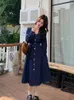 Casual Dresses Bigger Sizes In Women's Wear Cowboy Lotus Leaf Fat Grl With Long Thin Dress