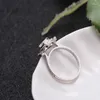 Cluster Rings 14K AU585 Vitt guldring Matchande band Bröllopsdag Engagemang Party Radiant Moissanite Diamond Elegant Trendy