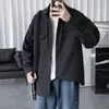 Mäns avslappnade skjortor 2023 Blusar Turn-Down Collar Spring Oversize Classic Korean Streetwear Tops Drop