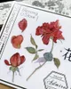 Gift Wrap Vintage Big Red White Floral Background Shiny Washi PET Tape For Card Making DIY Scrapbooking Decorative Sticker