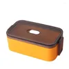 Dinnerware Sets Japanese Style Leakproof Insulated Bag Lunch Box Double Layer Bento For Kids Storage Container