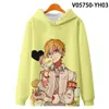 Heren Hoodies 2023 Anime Toilet-gebonden Hanako-kun Nene Yashiro Cosplay Kostuum Hoodie Sweatshirt 3D Print Kids Boy Girl Sportswear Kleding