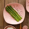 Plates Elegant Japanese And Korean Style Square Ceramic Plate Snow Glaze Rice Dish Wind Tableware Household El