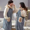 Vêtements de nuit pour hommes Femmes Long Chaud Flanelle Peignoir Ensemble Hiver Peignoir Demoiselle D'honneur À Capuchon Robe De Chambre Sexy Robes De Mariée Hommes Nuit Vêtements De NuitMe