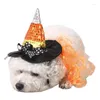 Dog Apparel Halloween Costume Witch Wig Hat Chihuahua Cat Accessories For Small Dogs Supplies Yorkshire Terrier Pets Shop Acessorios