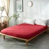 Sängkläder set färskt sovrum set vintage stil tvättad bomullstyg vit rutig täcke täcke 3/4 st säng linnor rött monterat ark