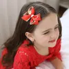 Akcesoria do włosów 1PC Gloss Ribbon Bow Clip Kid Fairy Dwu warstwowy luksus satynowy prezent urodzinowy barrette szkolna dziewczyna