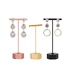 Smycken påsar örhänge rack smidesjärn display fabrik direkt försäljning t-formade metallörhängen ring po rekvisita