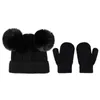 Berets Winter Supplies 1 Set Beautiful Infant Boys Kids Cap Gloves Kit Acryl Kinderen Hoed Mittens Anti-Fe voor buiten