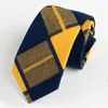 Bow Binds 2023 Ankunft hochwertiger Herrenmode 6cm Slim Marine Blue Striped Neck Krawatte formelles Geschäftstreffen für Männer Wirh Geschenkbox