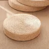 Oreiller Durable de forme ronde, tissage de paille, Pouf de sol fait à la main, fabrication exquise, tapis de siège de chaise confortable pour chambre à coucher